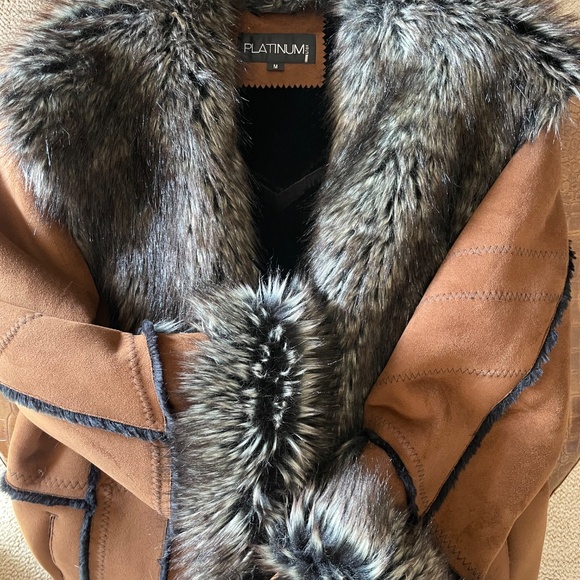 Faux Fur & Suede Jacket Bohemian Style Excellent Condition by PLATINUM - Picture 4 of 11
